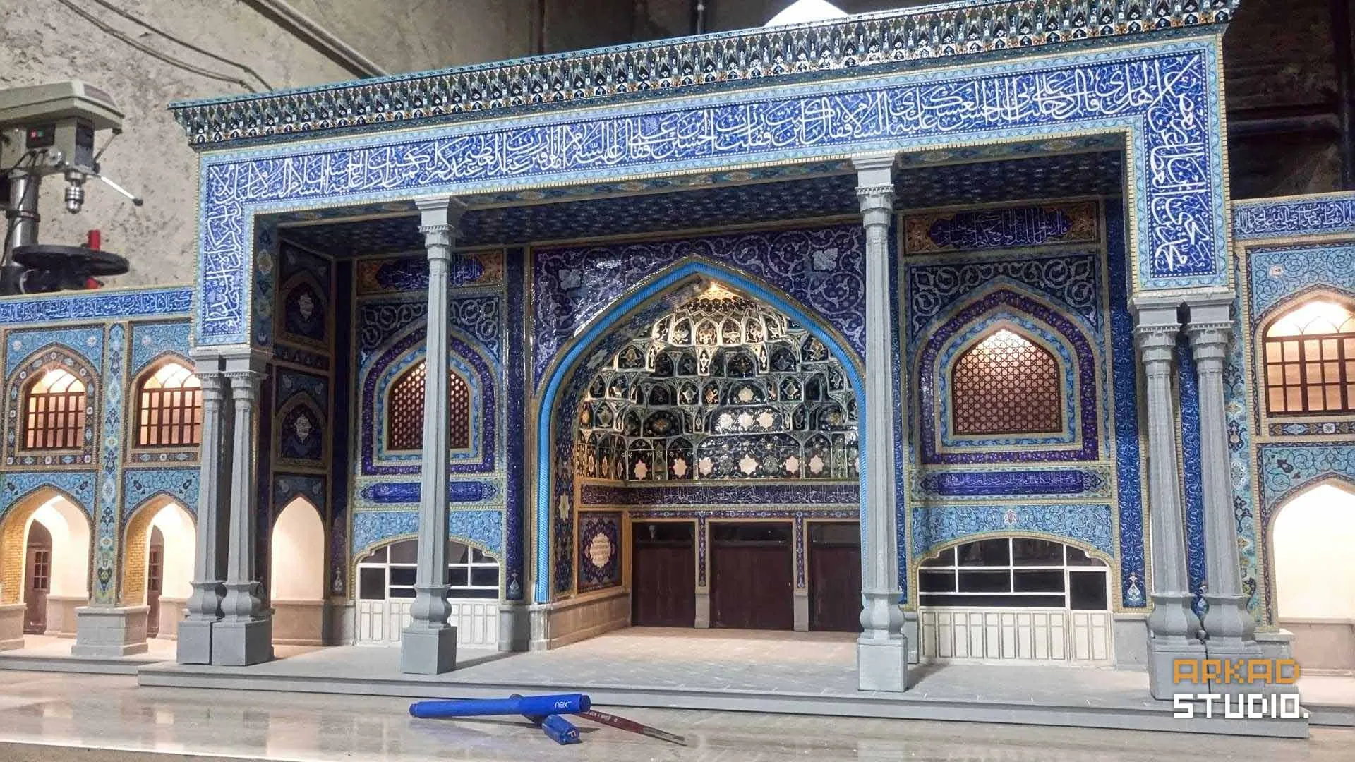 نمای کلی ماکت حرم شاه عبدالعظیم حسنی در باغ موزه مینیاتوری مشهد - استودیو ماکت‌سازی آرکاد