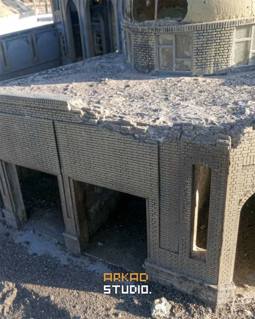 جزئیات دقیق کاشی‌کاری، طاق‌ها و معماری ماکت مسجد جامع خرمشهر - ماکت‌سازی آرکاد