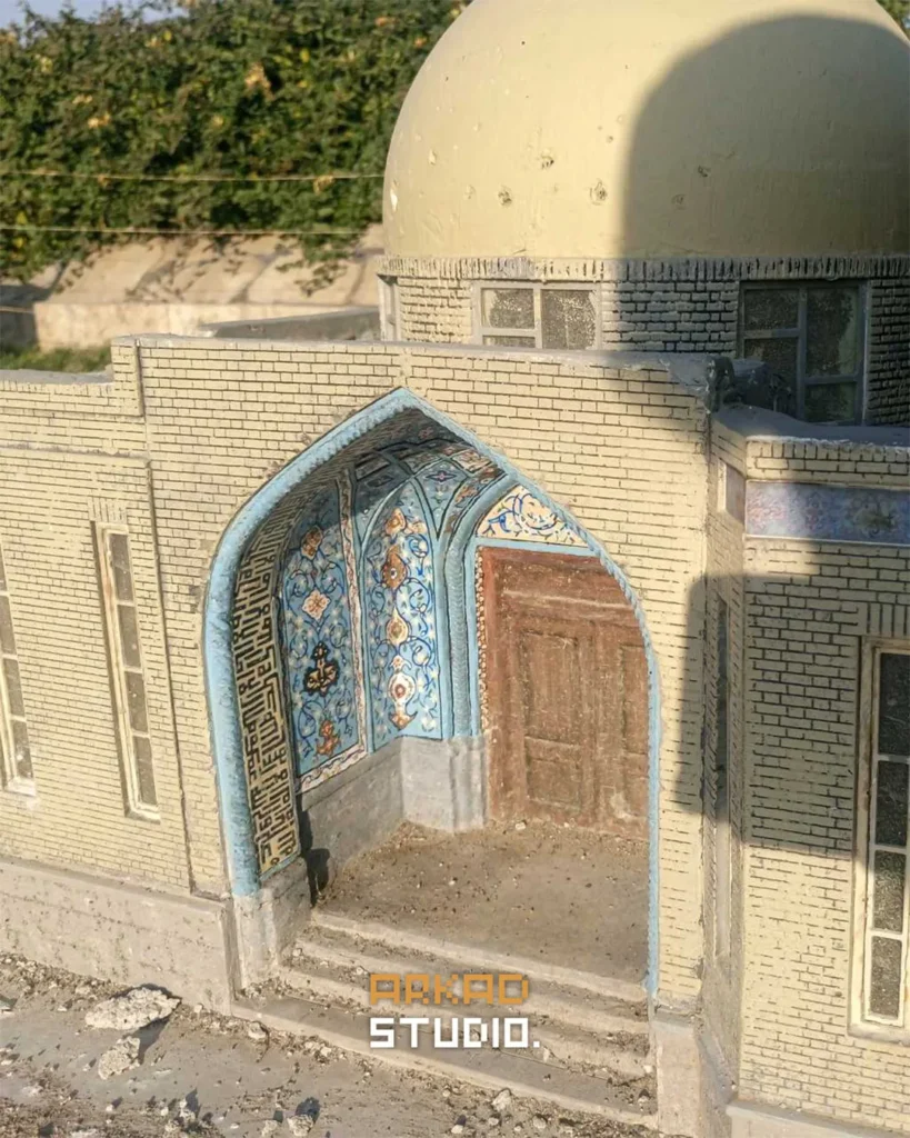 ورودی و گنبد ماکت مسجد جامع خرمشهر باغ موزه مینیاتوری مشهد - ماکت‌سازی آرکاد