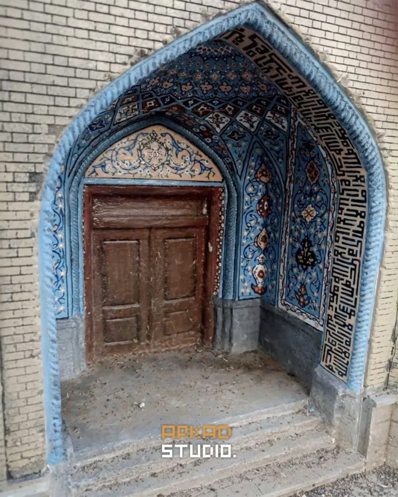 ورودی و گنبد ماکت مسجد جامع خرمشهر باغ موزه مینیاتوری مشهد - ماکت‌سازی آرکاد
